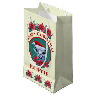 Sac Cadeau Llama De Noël Et Serre De Terre Avec Texte Petit B