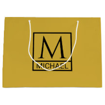 Sac cadeau M Gold personnalisé avec initiale et no