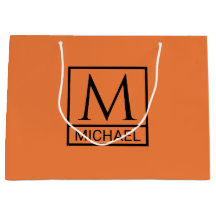 Sac cadeau Mandarin Orange avec initial et nom