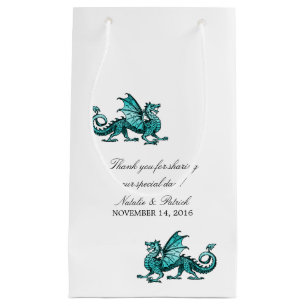 Sac cadeau Mariage Dragon turquoise