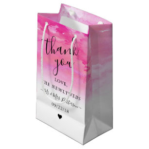 Sac cadeau Mariage en Aquarelle Ombre - Rose