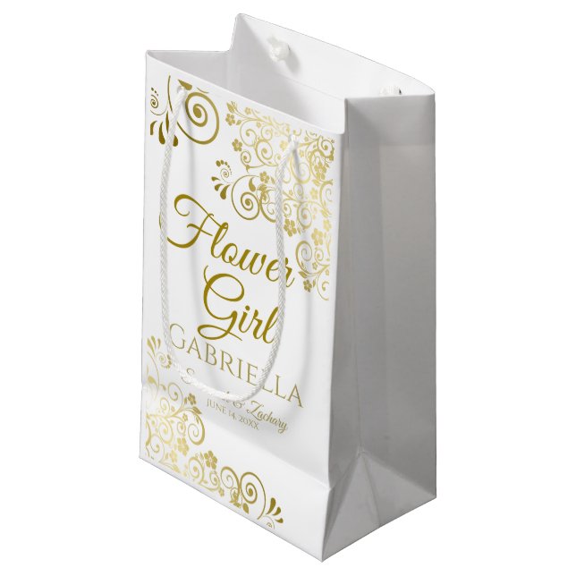 Sac cadeau Mariage Flower Girl (Devant Angle)