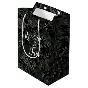 Sac cadeau Mariage gothique Rose blanc et noir