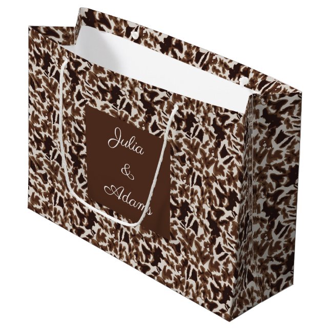 Sac cadeau marron Girafe (Devant Angle)