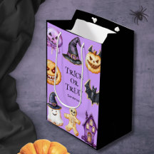 Sac cadeau mignon pour Halloween ou traiter Purple