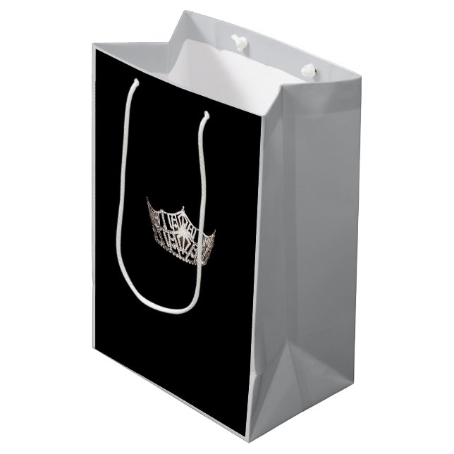 Sac cadeau Miss America Argent Couronne 2 Tones -  (Devant Angle)