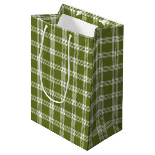 Sac cadeau moderne vert Tartan Plaid