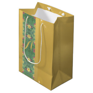 Sac cadeau Monogram en laiton floral