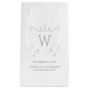 Sac cadeau Monogramme Gris Whimsical Flourd