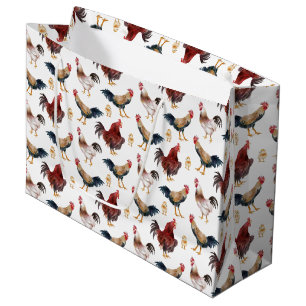 Sac cadeau Motif au poulet aquarelle