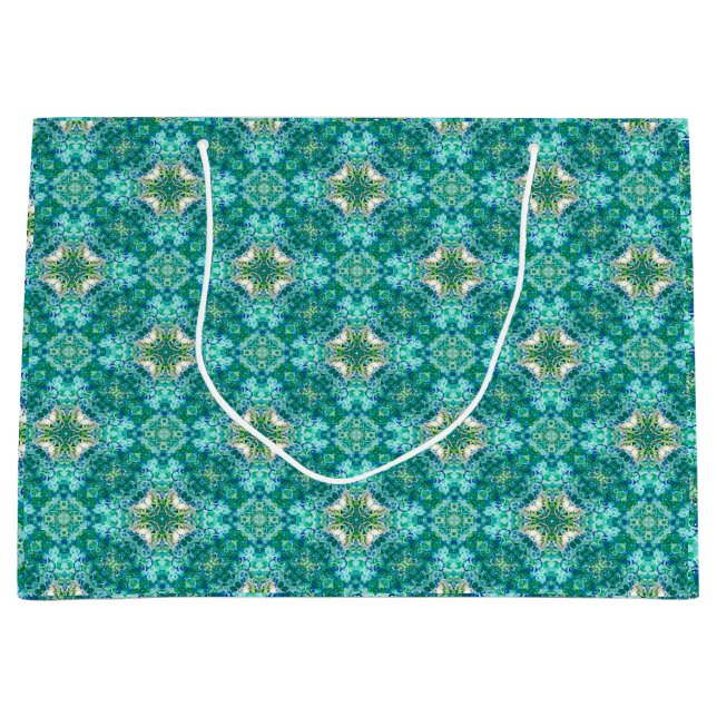 Sac cadeau Motif Kaleidoscope Turquoise (Devant)