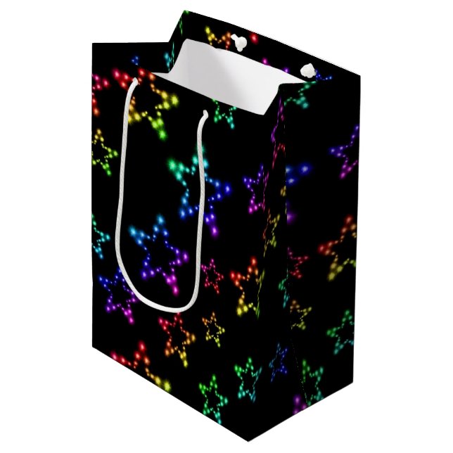 Sac cadeau Motif Rainbow Stars (Devant Angle)