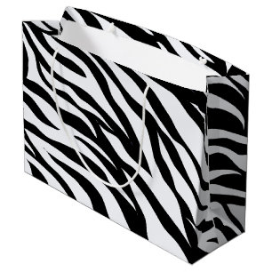 Sac cadeau Motif Zebra Stripes noir et blanc