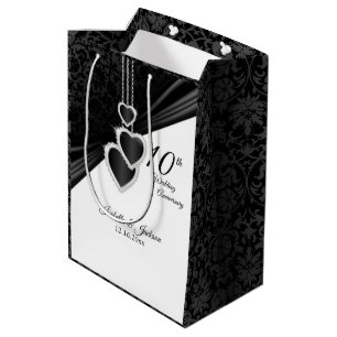 Sac Cadeau Moyen 10e anniversaire du Mariage Onyx -