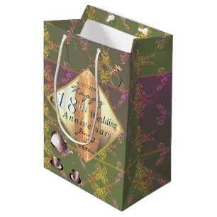 Sac Cadeau Moyen 18e anniversaire du Mariage Porcelain Cat's Eye Me
