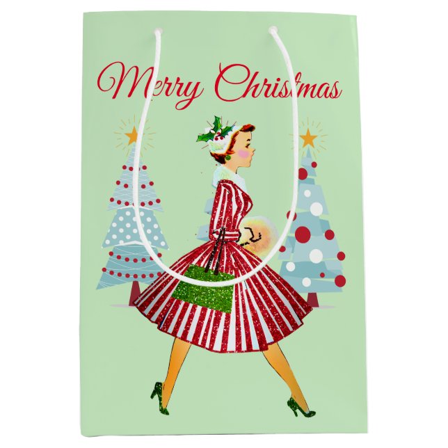 Sac Cadeau Moyen 1950 Vierge de Noël (Devant)