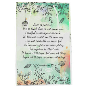 Sac Cadeau Moyen 1 Corinthiens 13: 4-7