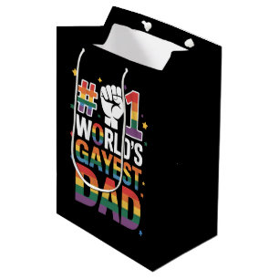 Sac Cadeau Moyen #1 Papa gay le plus gay du monde Fête des pères dr