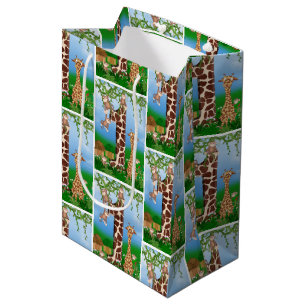 Sac Cadeau Moyen 1er Anniversaire Animaux de la Jungle