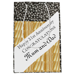 Sac Cadeau Moyen 21e anniversaire du Mariage