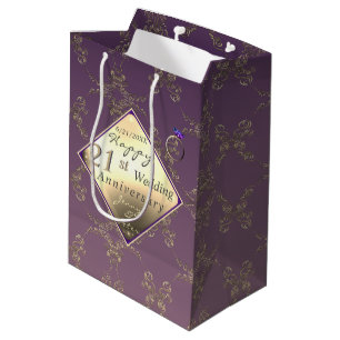 Sac Cadeau Moyen 21e anniversaire du Mariage laiton et olite