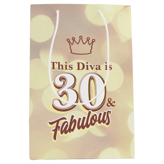 Sac Cadeau Moyen 30 et fabuleux (Devant)