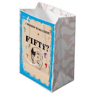 Sac Cadeau Moyen 50e Anniversaire Bald Man drôle Surprise