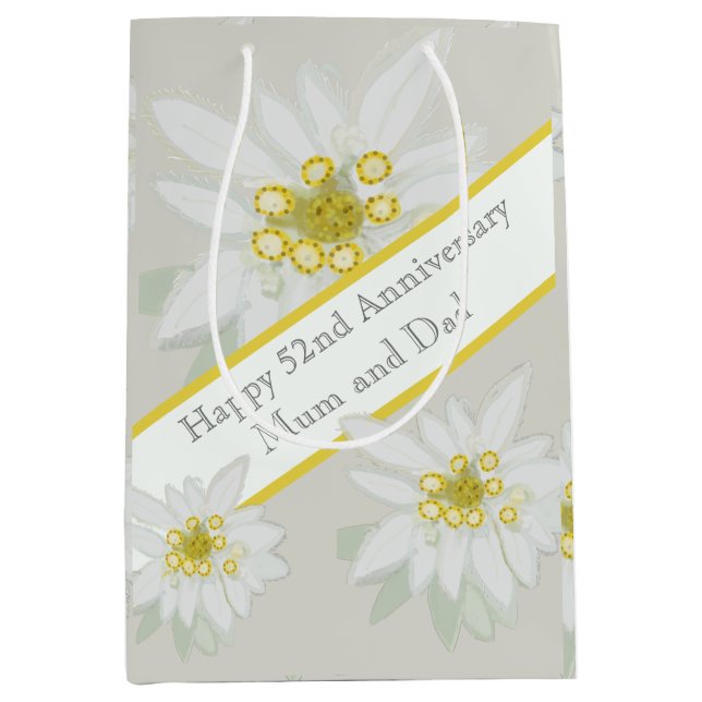 Sac Cadeau Moyen 51e anniversaire du Mariage (Devant)