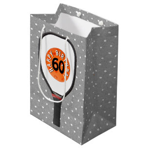 Sac Cadeau Moyen 60e anniversaire Pickleball sur Paddle