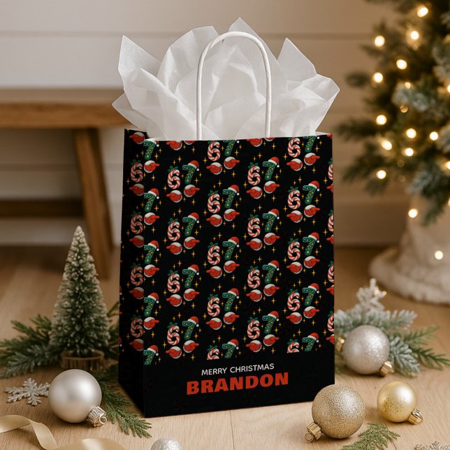 Sac Cadeau Moyen 67 Meme Soixante-Sept Noël Enfants Nom (Créateur téléchargé)