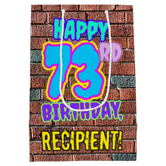 Sac Cadeau Moyen 73e anniversaire : Amusant, Graffiti urbain inspir (Dos)