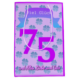 Sac Cadeau Moyen 75th Birthday In German Gift Bag