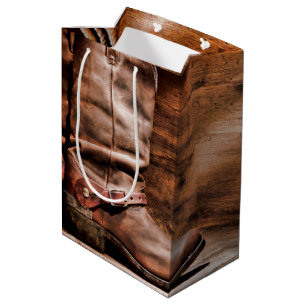 Sac Cadeau Moyen 7lx4.5wx10h Sac-cadeau moyen Boots de caisse Bois