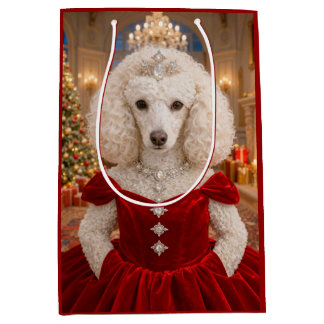 Sac Cadeau Moyen A Poodle Christmas Holiday 