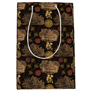 Sac Cadeau Moyen Abeille à miel vintage Noir