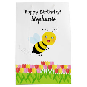 Sac Cadeau Moyen Abeille dans Tulip Garden