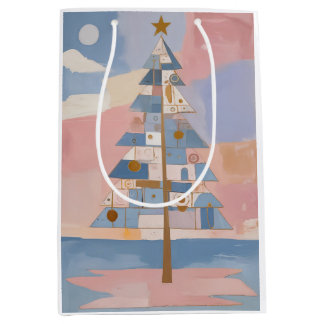 Sac Cadeau Moyen Abstract Christmas Geometry