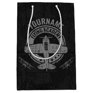 Sac Cadeau Moyen Académie de pilotage d'avion vintage personnalisée
