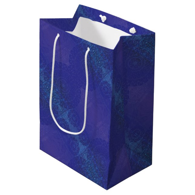 Sac Cadeau Moyen Acceptation | Médaillons de violet violet bleu Ind (Devant Angle)