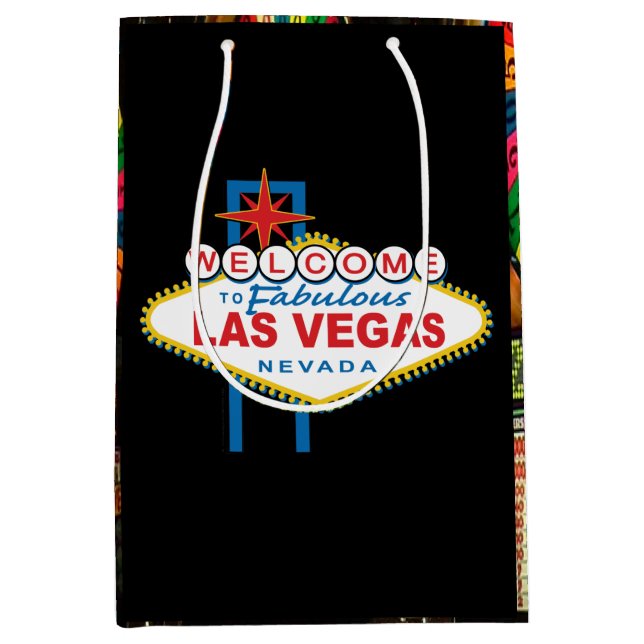 Sac Cadeau Moyen Accueil au signe de Las Vegas (Devant)