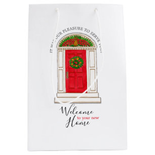 Sac Cadeau Moyen Accueil Bienvenue Marketing Realtor Porte rouge An