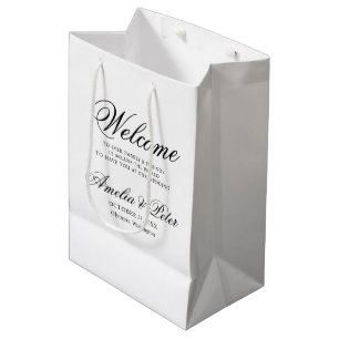 Sac Cadeau Moyen Accueil Mariage classique élégant