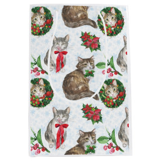 Sac Cadeau Moyen Adorable Cat Wreath
