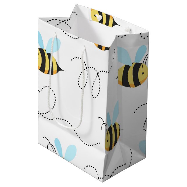 Sac Cadeau Moyen Adorable gaffez le motif d'abeille (Devant Angle)