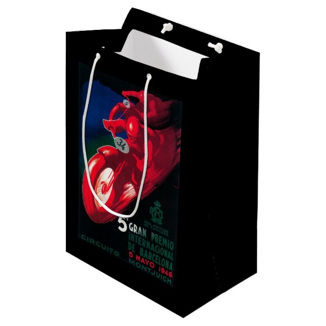 Sac Cadeau Moyen Affiche de moto de Premio Internat'l de mamie 5 (Devant Angle)