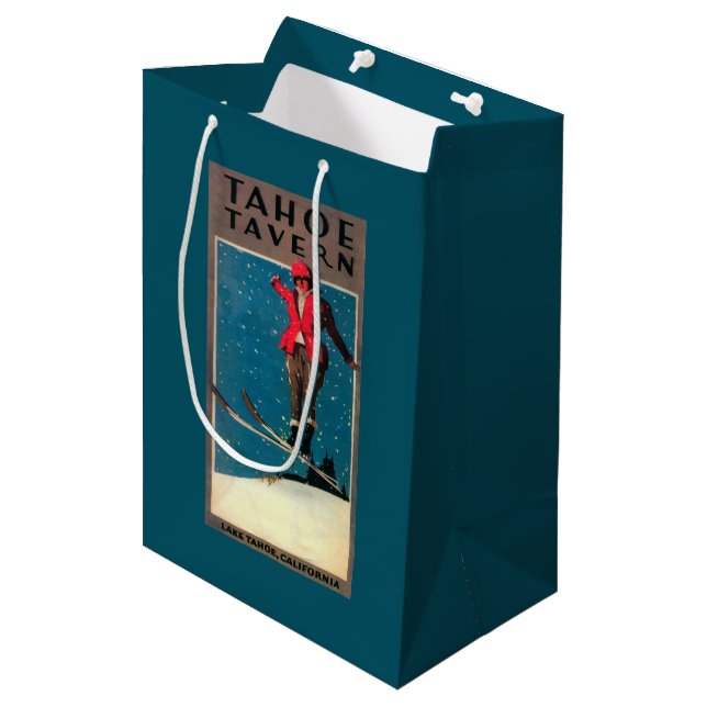 Sac Cadeau Moyen Affiche de promo de taverne de Tahoe (Devant Angle)