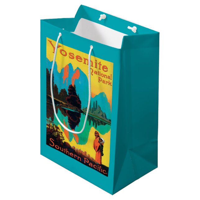 Sac Cadeau Moyen Affiche de touristes - parc national de Yosemite, (Devant Angle)