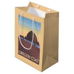 Sac Cadeau Moyen Affiche de Vintage voyage de roche de meule de