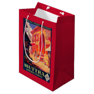 Sac Cadeau Moyen Affiche de voyage de temple de Muttra Krishna
