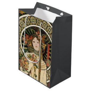 Sac Cadeau Moyen Affiche vintage Alfonse Mucha Trappistine Nouveau
